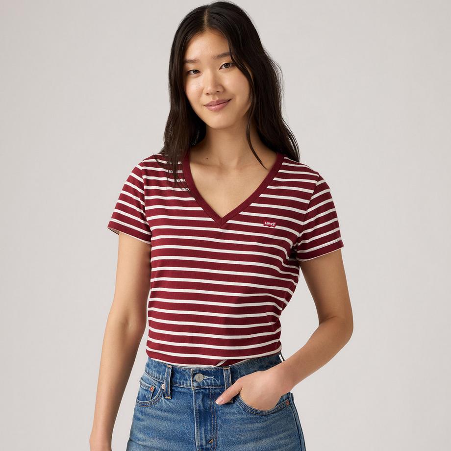 Levi's® T-shirt a righe scollo a V  