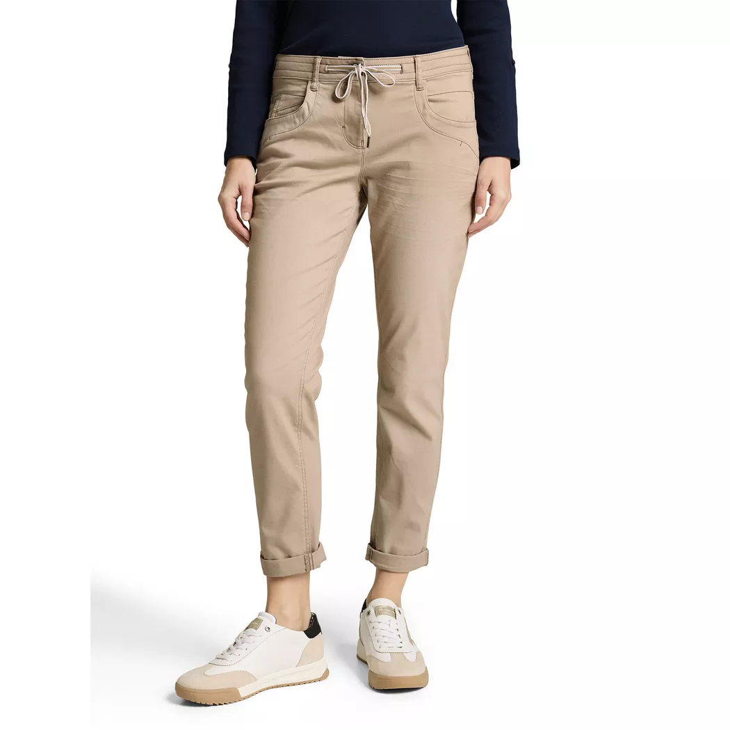 Tom Tailor Pantalon 1040963 Tapered Relaxed Soft Taupe Grey 40 Femme