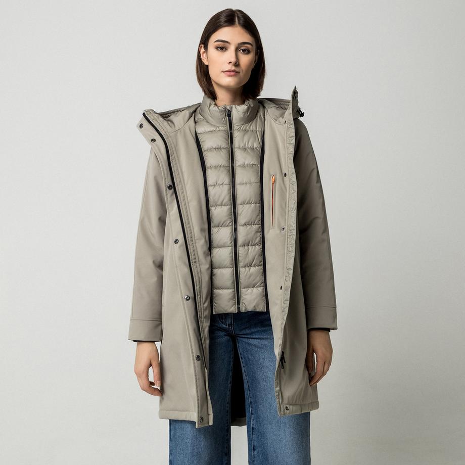 Manor Woman Parka con cappuccio rimovibile  