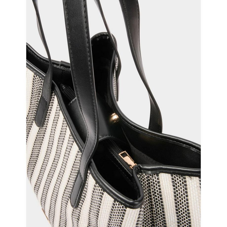 MORGAN Borsa a mano a righe con ciondolo a cuore  