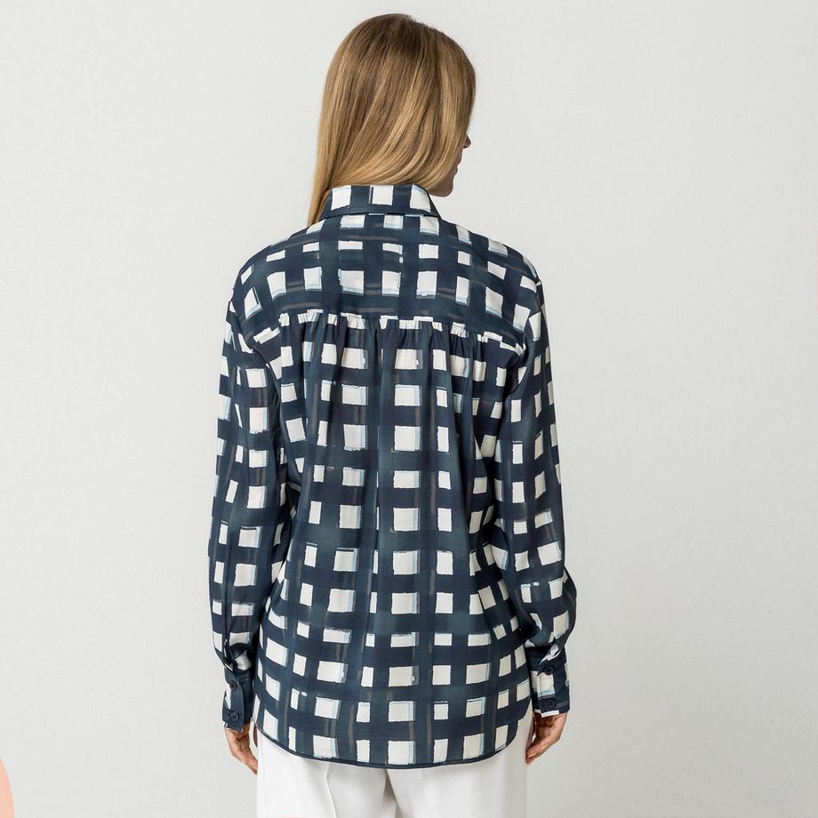 Manor Woman Langarm-Bluse mit geometrischem Muster  