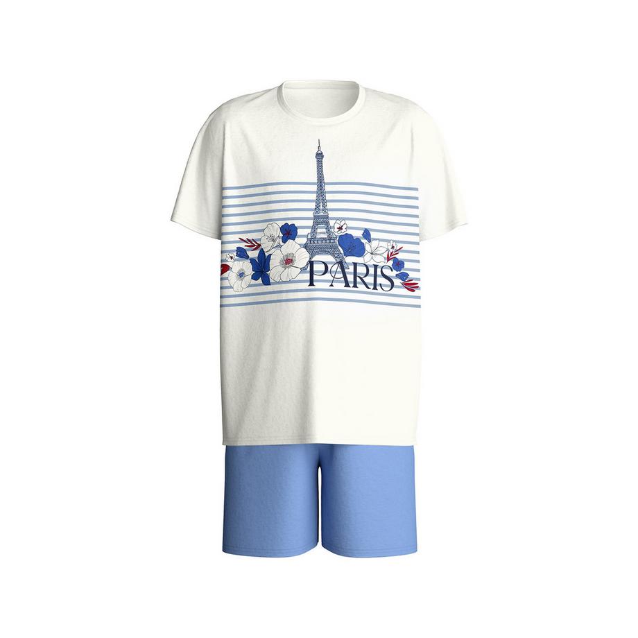 CALIDA Ensemble de pyjama à manches courtes imprimé Paris  