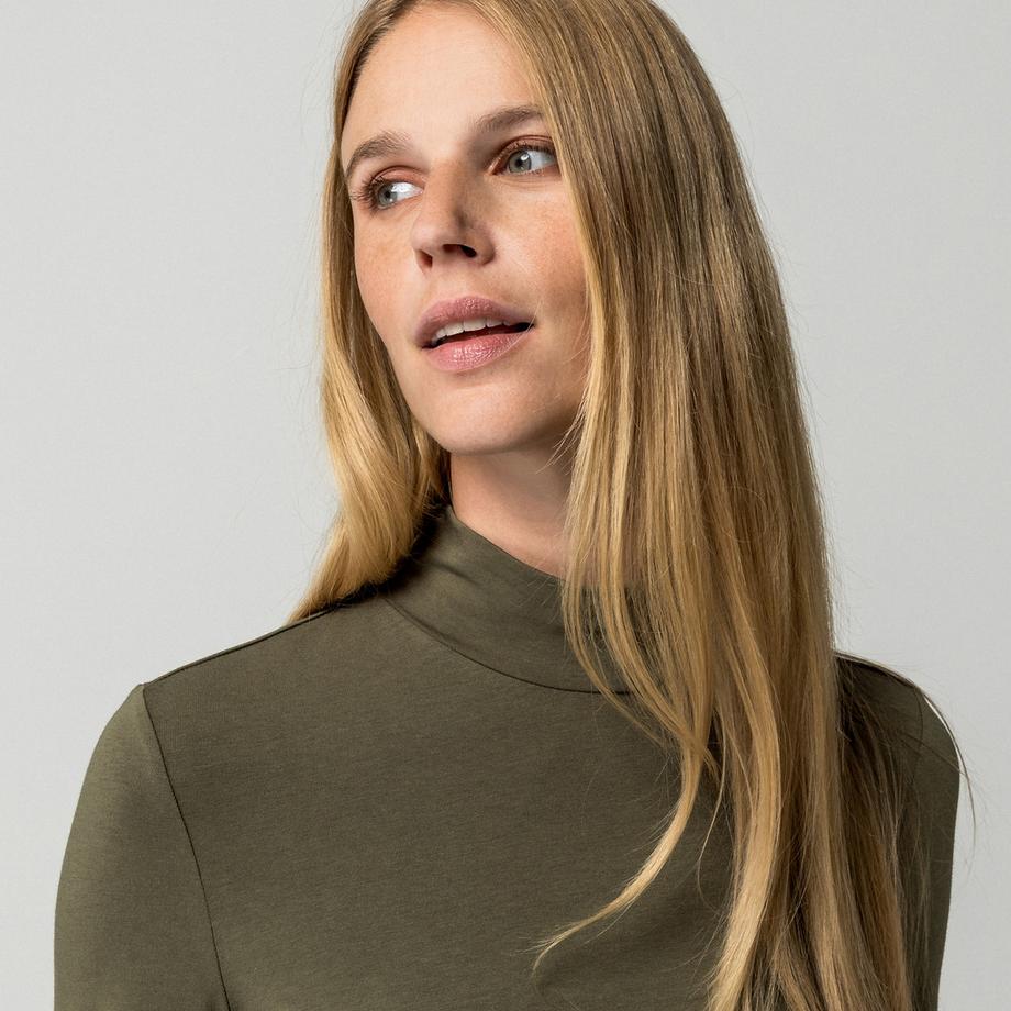 Manor Woman Langarm T-Shirt mit Stehkragen  