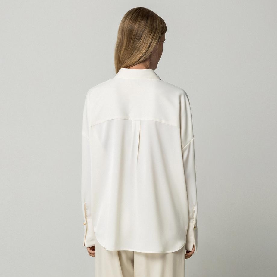 Manor Woman Camicetta a maniche lunghe con collo classico  