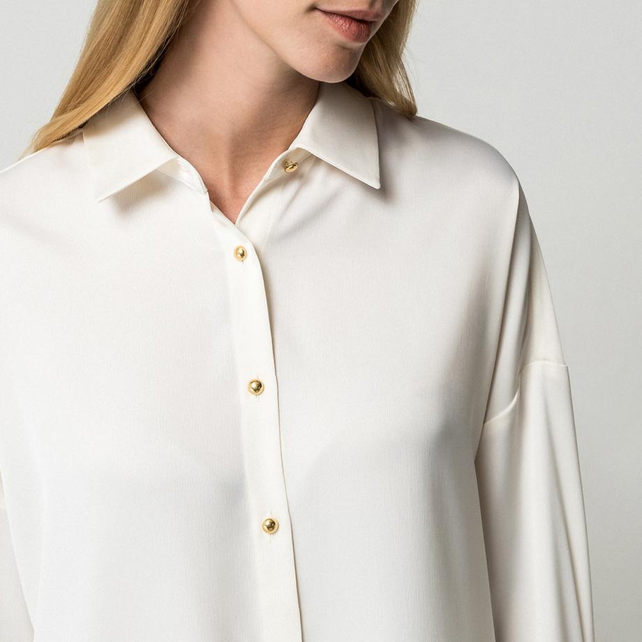 Manor Woman Camicetta a maniche lunghe con collo classico  