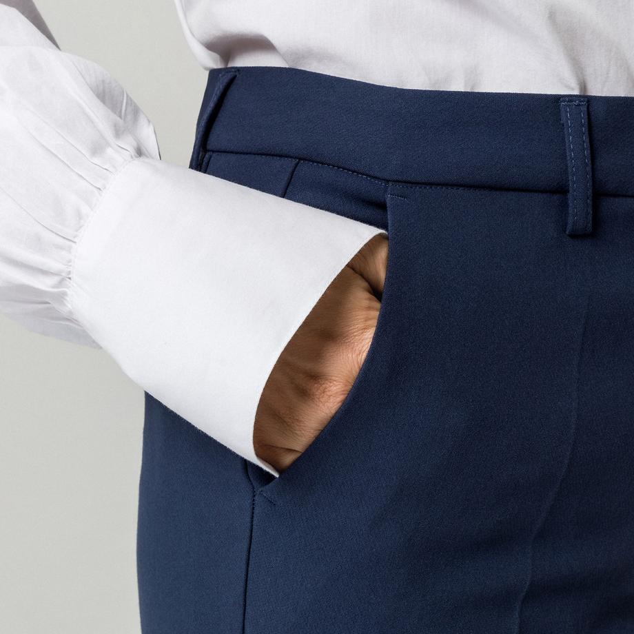 Manor Woman Manor Woman Pantaloni blu navy con pinces e tasche laterali  