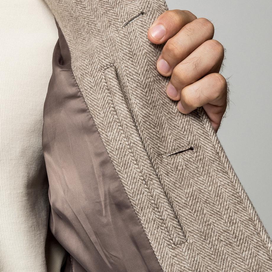 Manor Man Cappotto monopetto in misto lana  