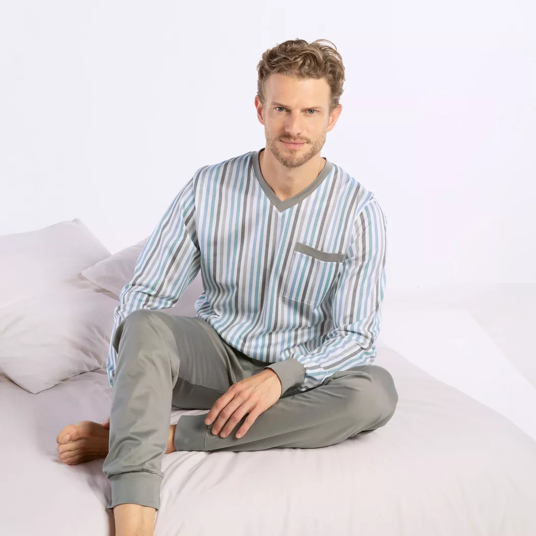 ISA Pyjama  hellgrau   S herren