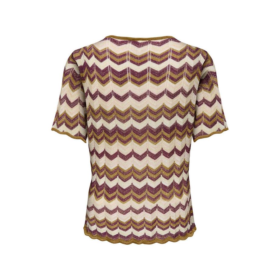 ONLY T-Shirt mit Chevron-Muster Kurzarm  