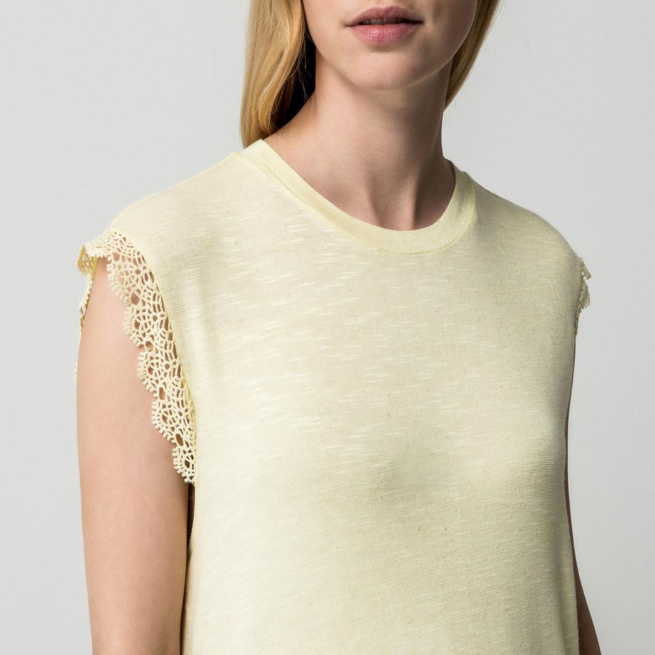 VILA Top sans manches avec bordure en dentelle  