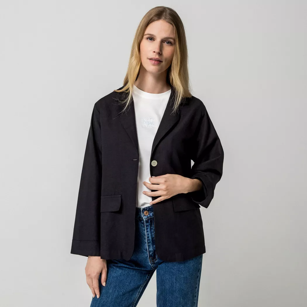 VILA - Blazer, für Damen, Black, Größe 34