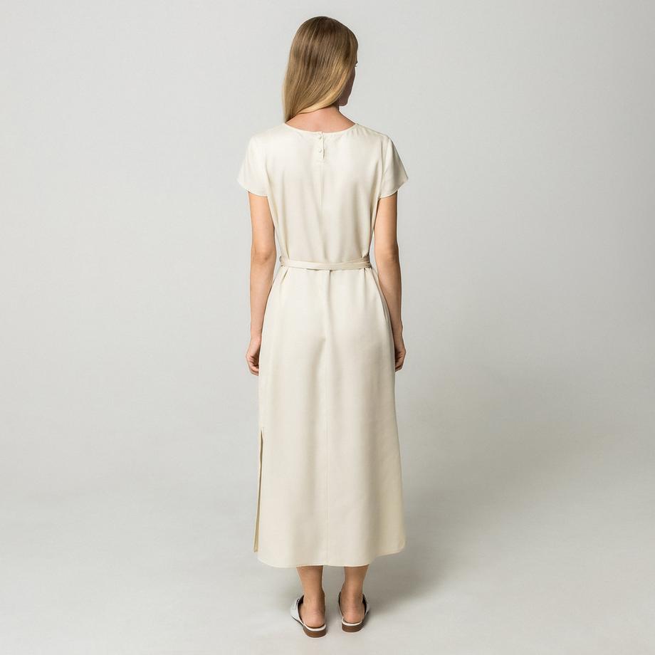 Manor Woman Abito midi con cintura a fiocco  