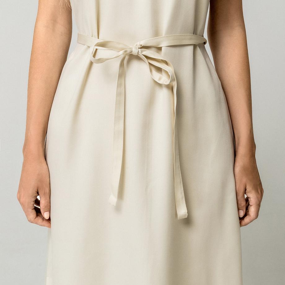 Manor Woman Abito midi con cintura a fiocco  
