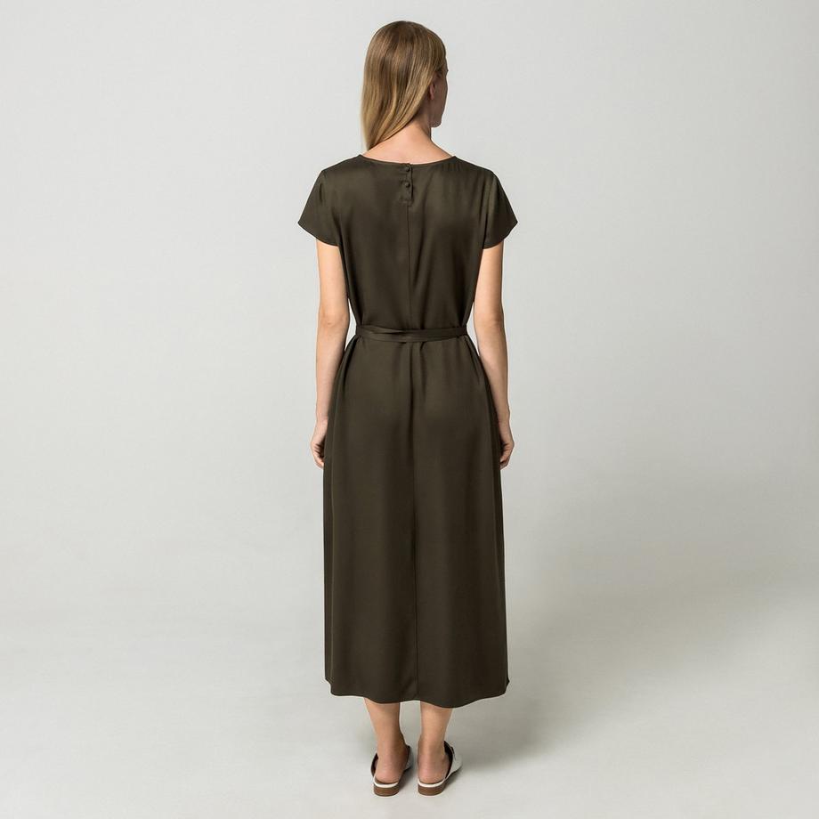Manor Woman Abito midi con cintura a fiocco  