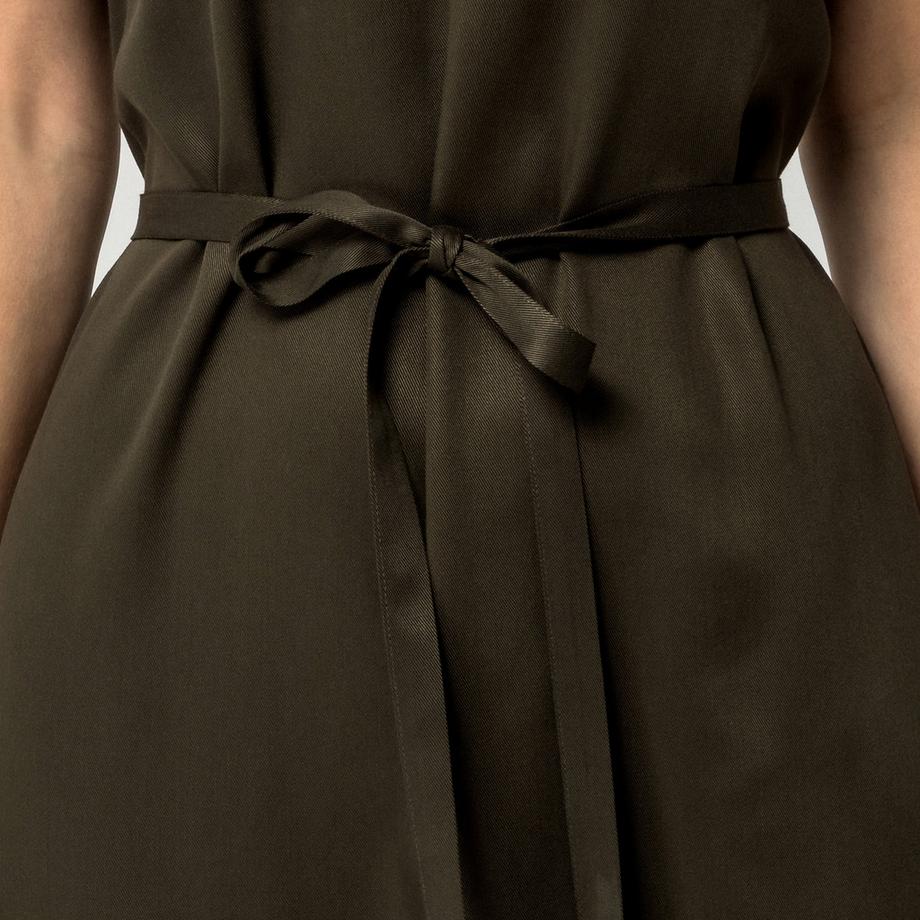 Manor Woman Abito midi con cintura a fiocco  