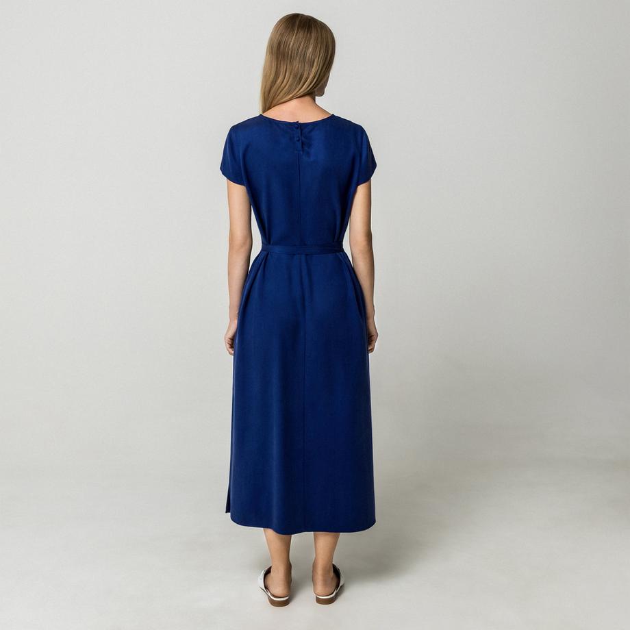 Manor Woman Abito midi con cintura a fiocco  
