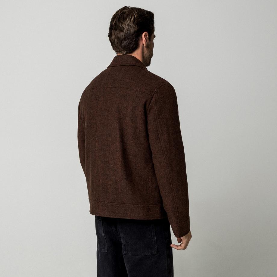 Manor Man Veste Herringbone avec col et poches avant  