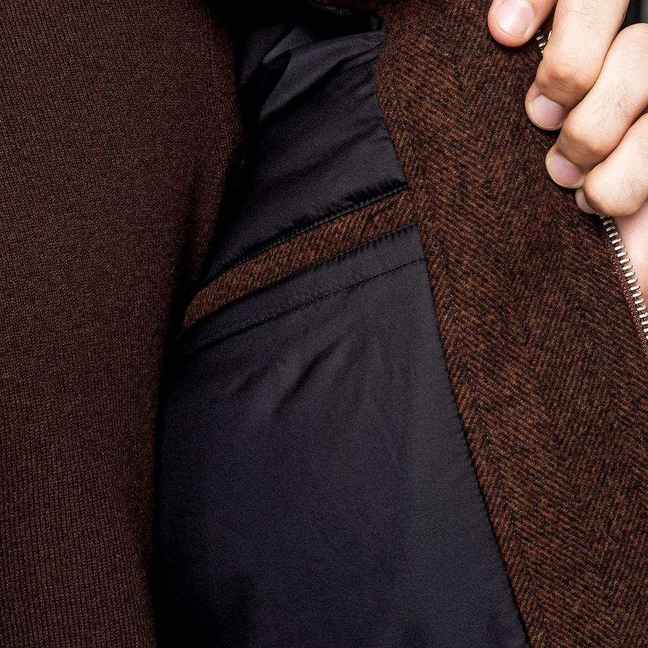 Manor Man Veste Herringbone avec col et poches avant  