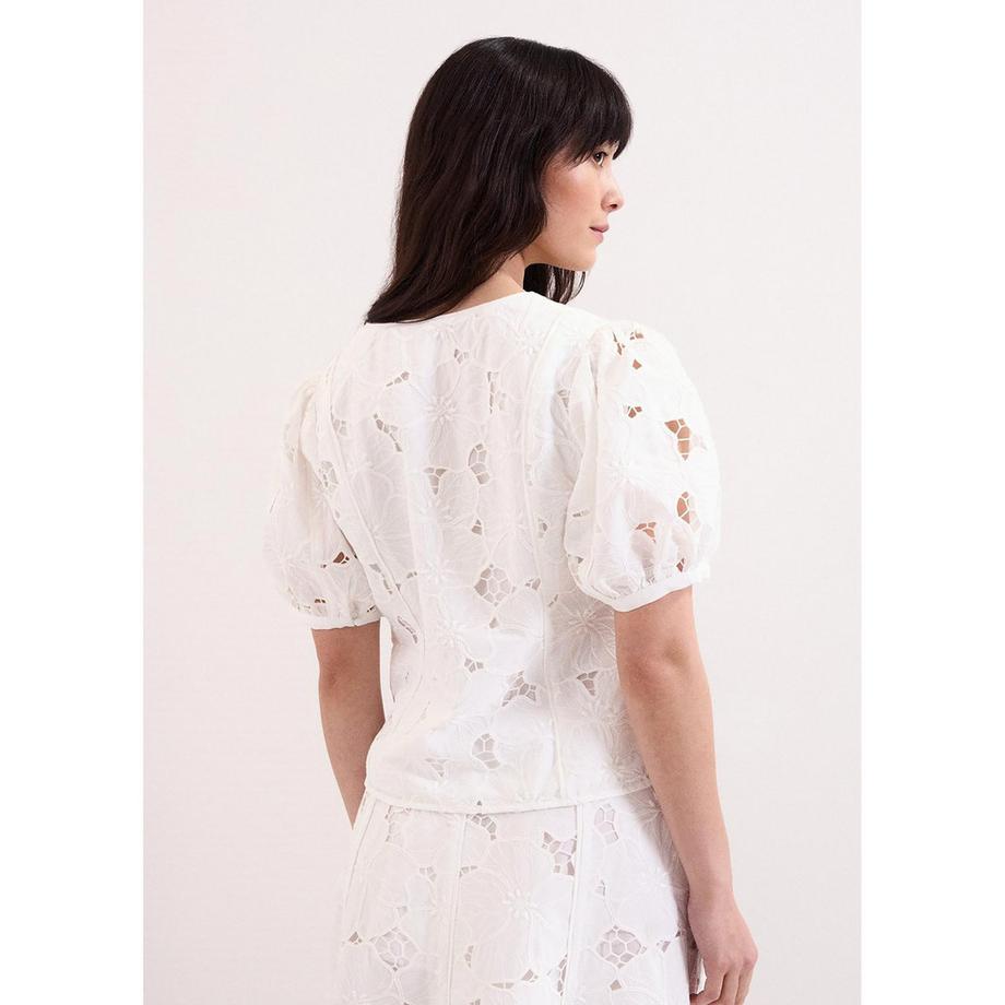Phase Eight Chemisier brodé floral à manches bouffantes  