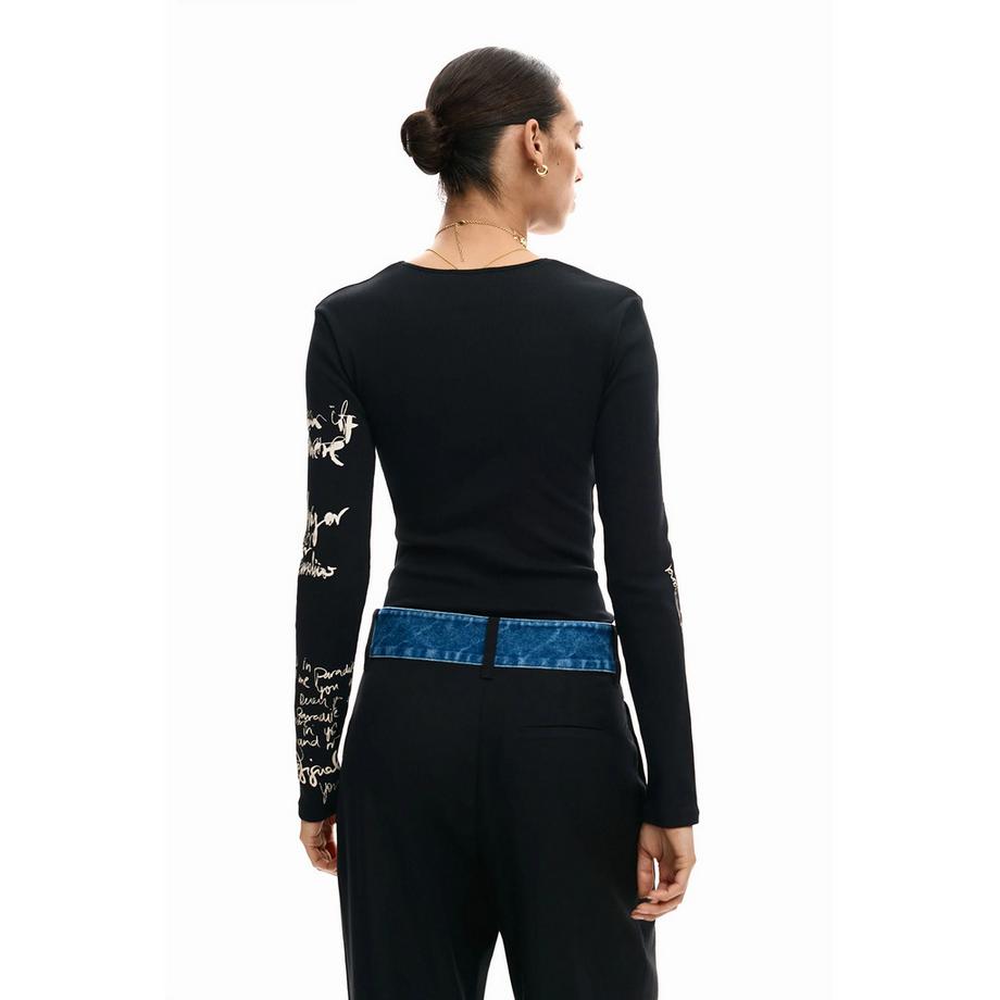 Desigual Langarm Keyhole T-Shirt  