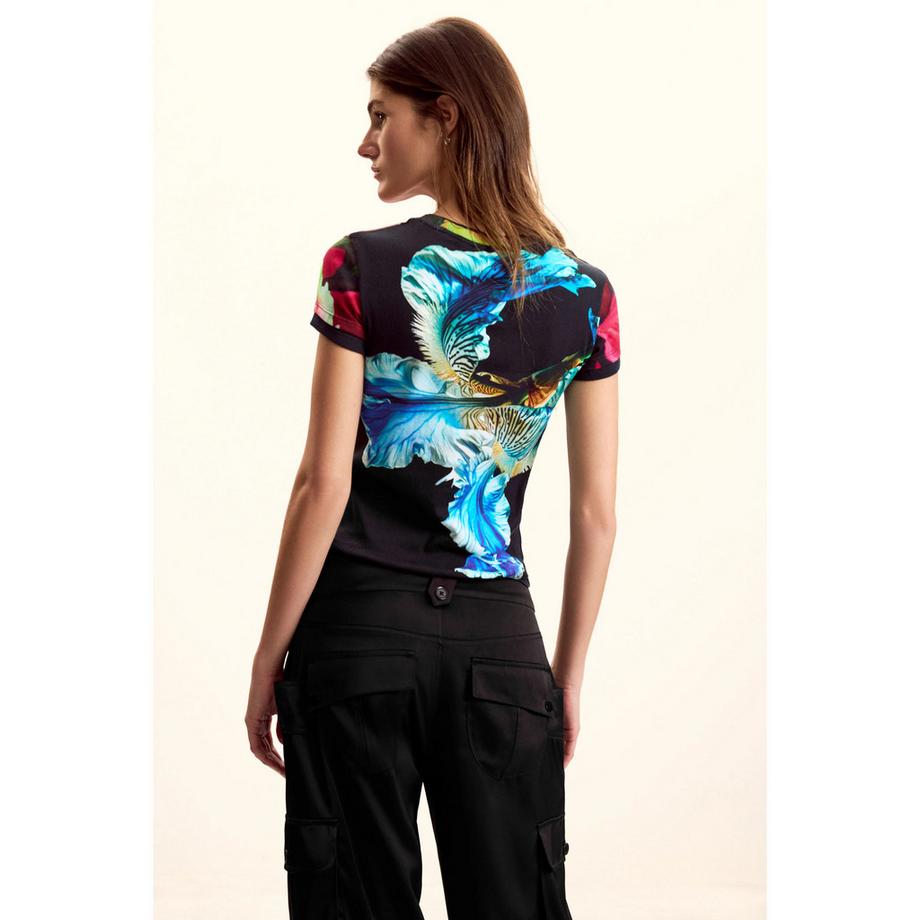 Desigual T-shirt à manches courtes ajusté à imprimé floral  