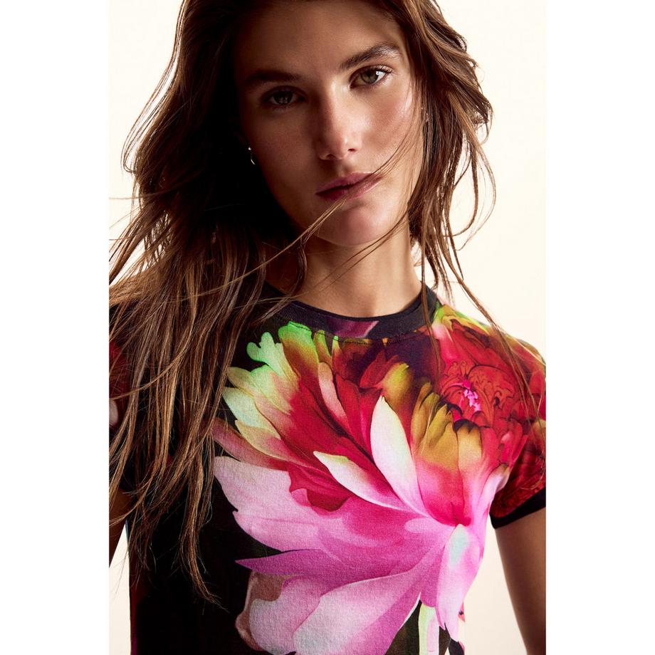 Desigual T-shirt à manches courtes ajusté à imprimé floral  