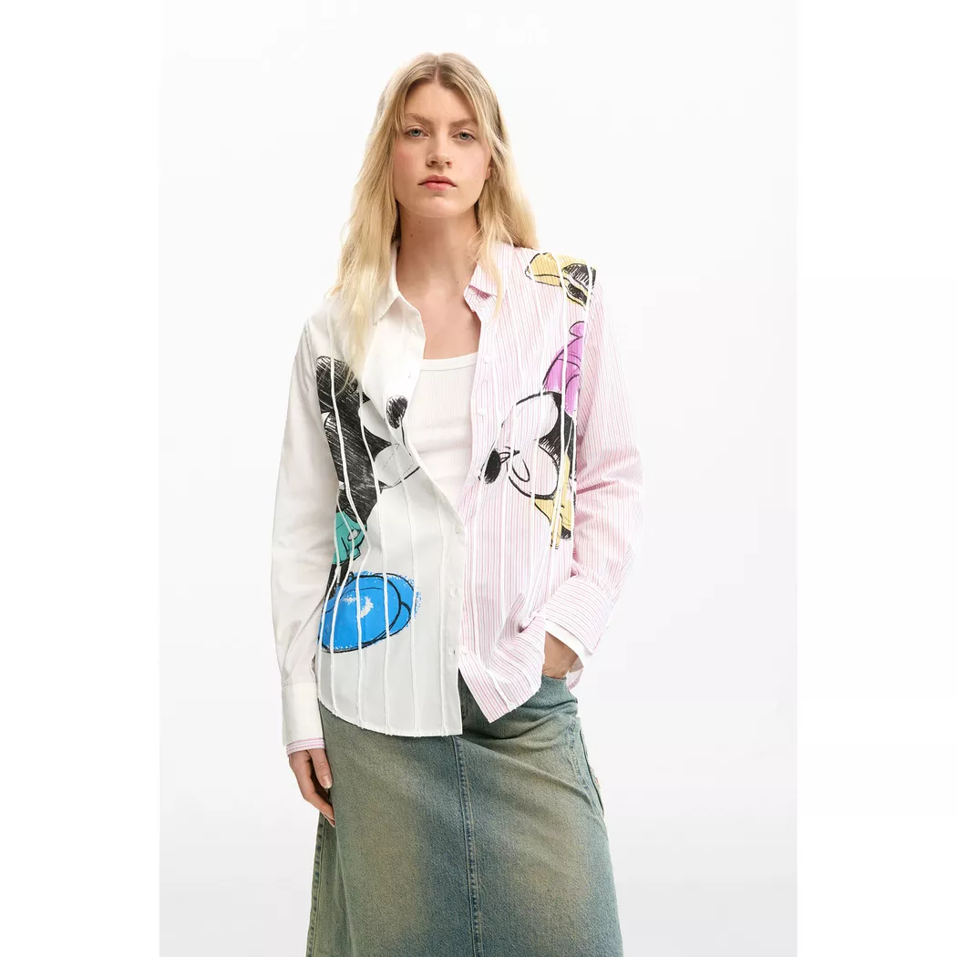 Desigual Chemise froncée à rayures WHITE M female 3