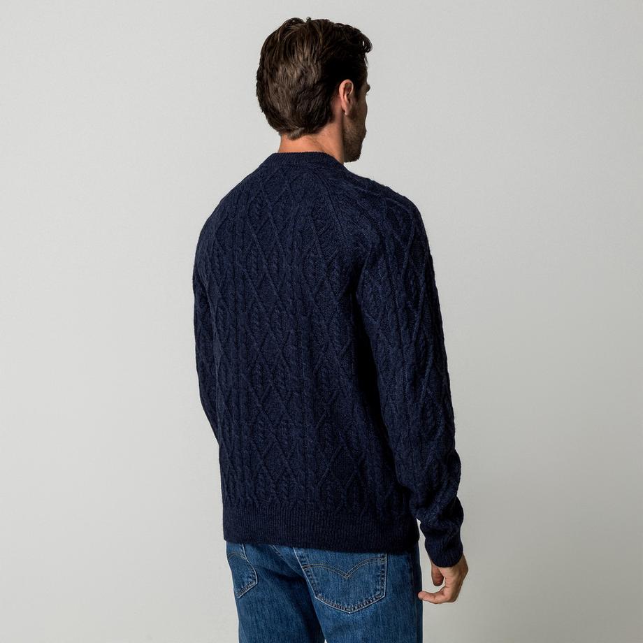 Manor Man Gestrickter Pullover mit Zopfmuster  