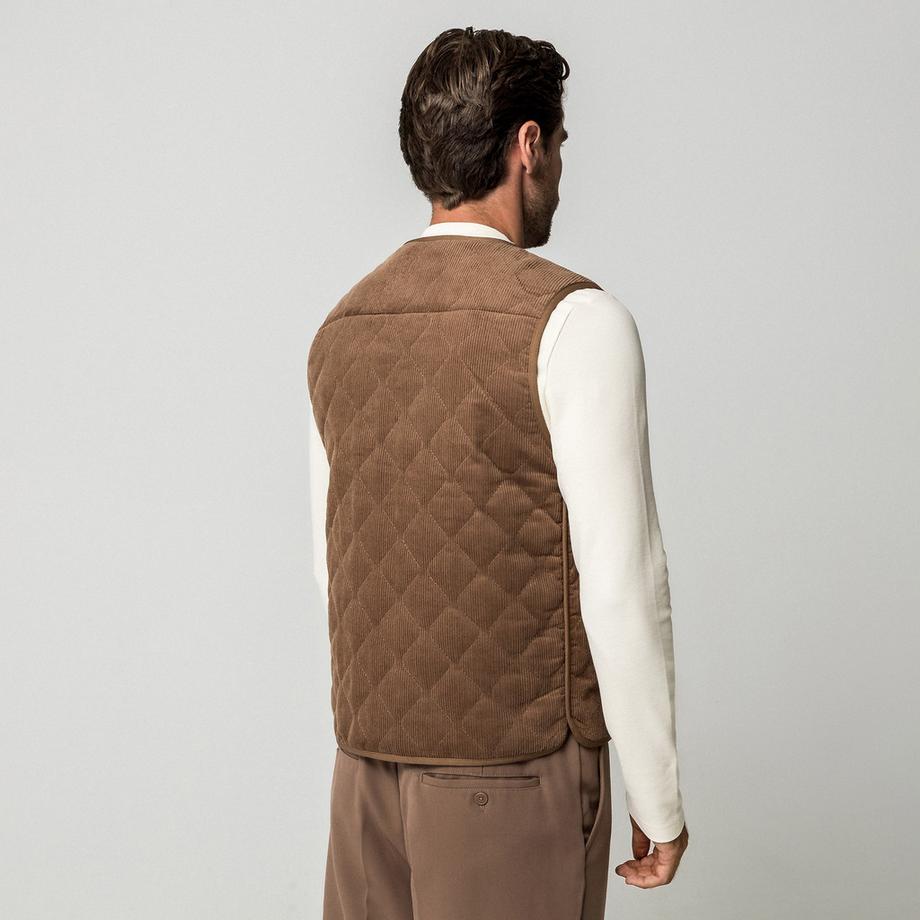Manor Man Gilet matelassé en velours côtelé  