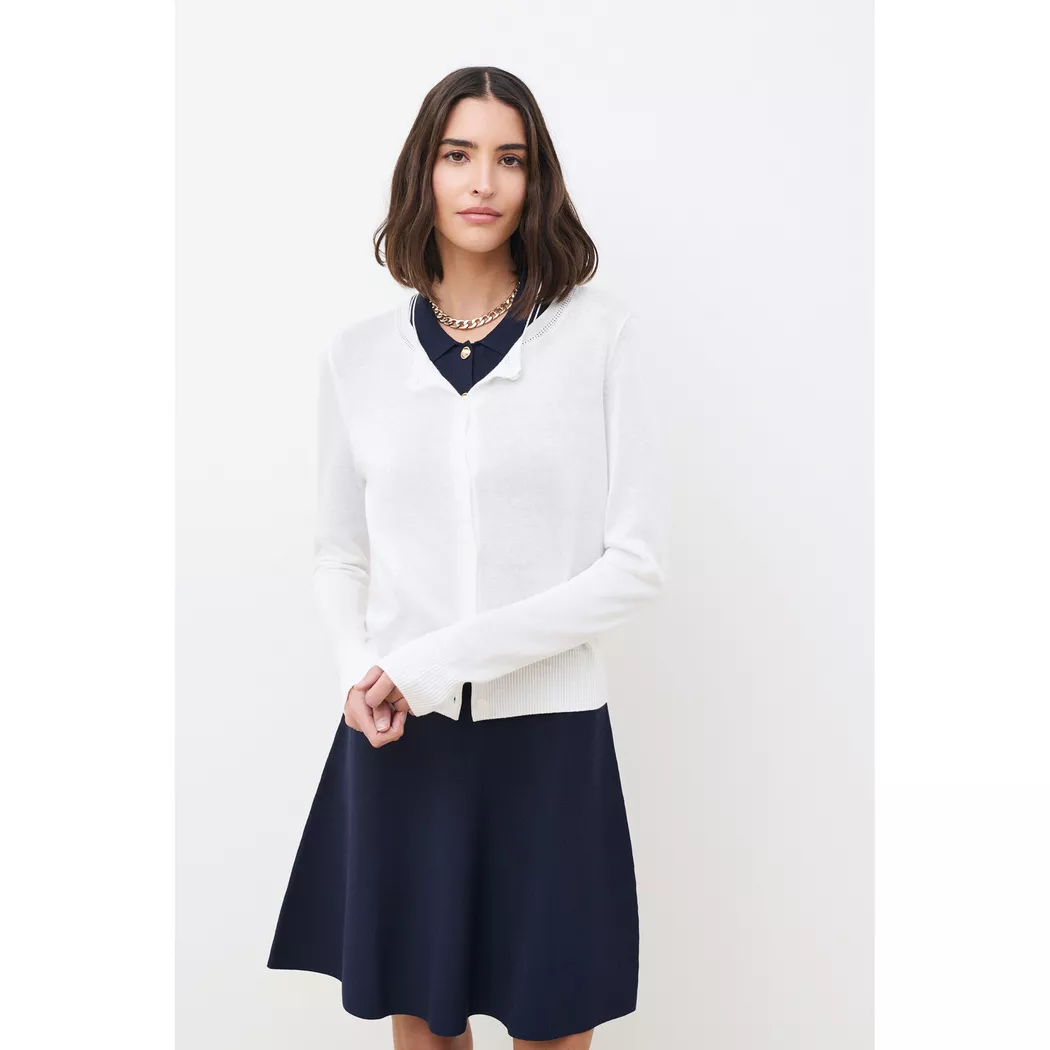 Caroll - Pullover, V-Neck, langarm, für Damen, Creme, Größe L
