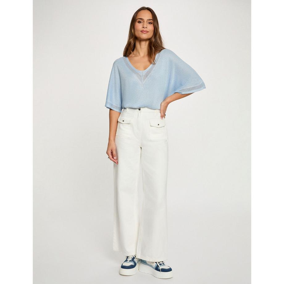 MORGAN Pull Manches Courtes Col V  