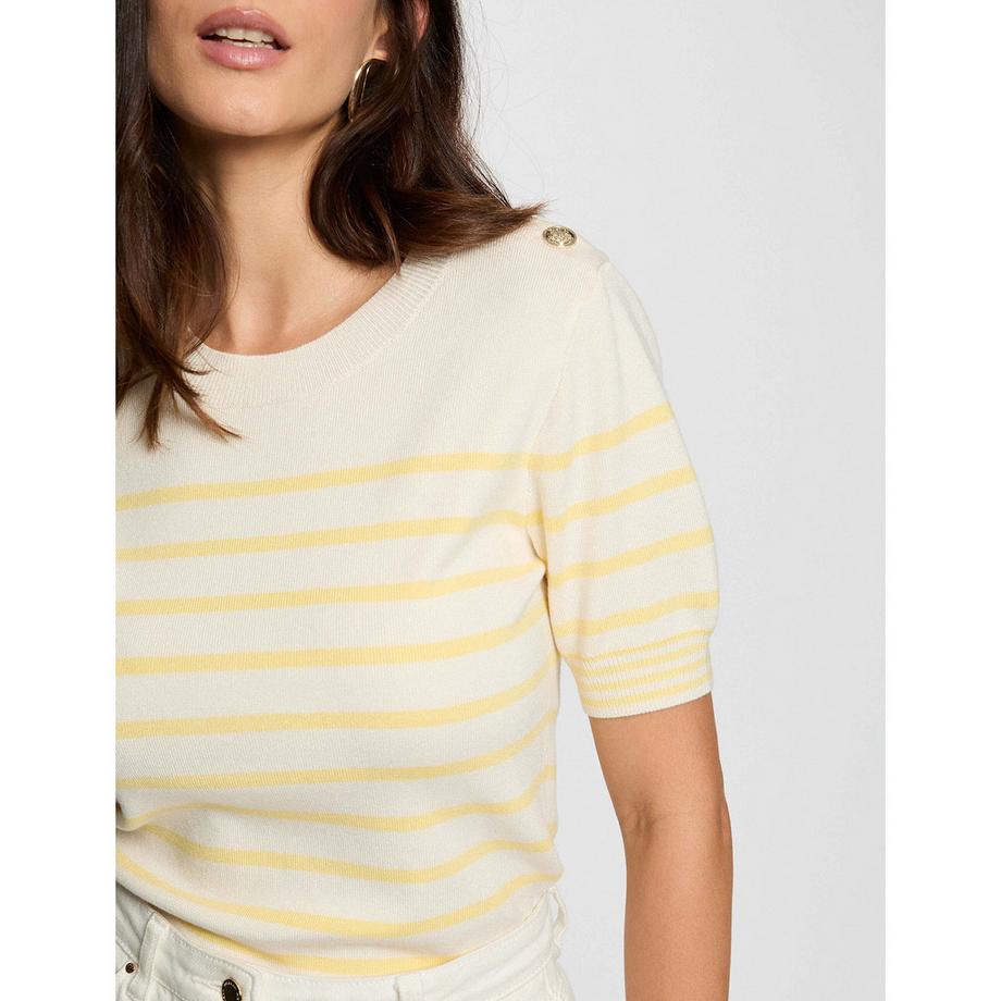 MORGAN Pull Rayé Manches Courtes  