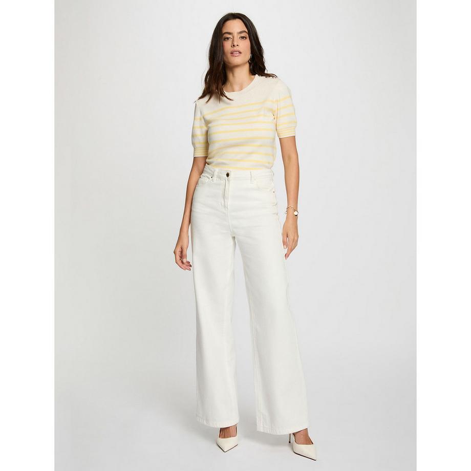 MORGAN Pull Rayé Manches Courtes  