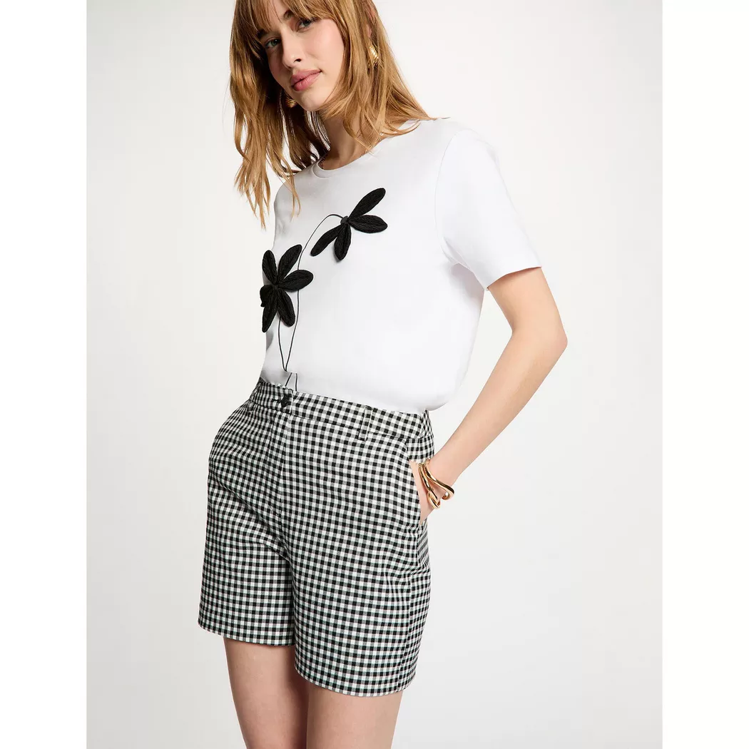 Morgan - Shorts, für Damen, Schwarz/Weiss, Größe 42