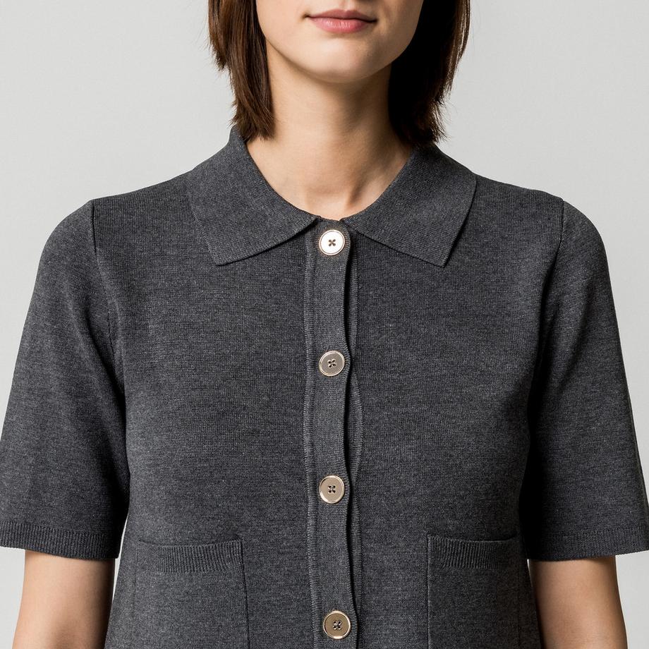 Manor Woman Cardigan manches courtes avec col  