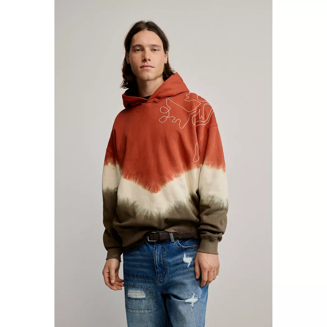 Desigual Sweat à capuche tie dye RED XL male
