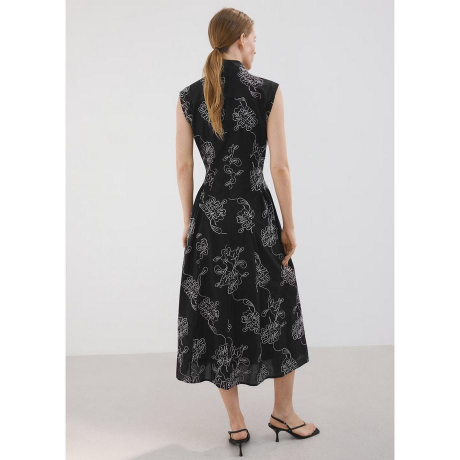 MANGO CATARINA Ärmelloses Midikleid mit Blumenstickerei  