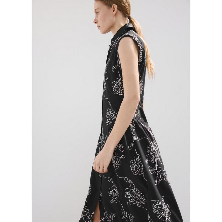 MANGO CATARINA Ärmelloses Midikleid mit Blumenstickerei  