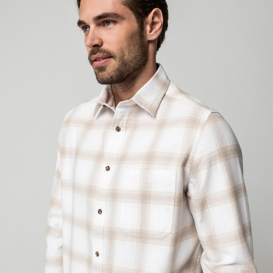 Manor Man Chemise à manches longues à carreaux  