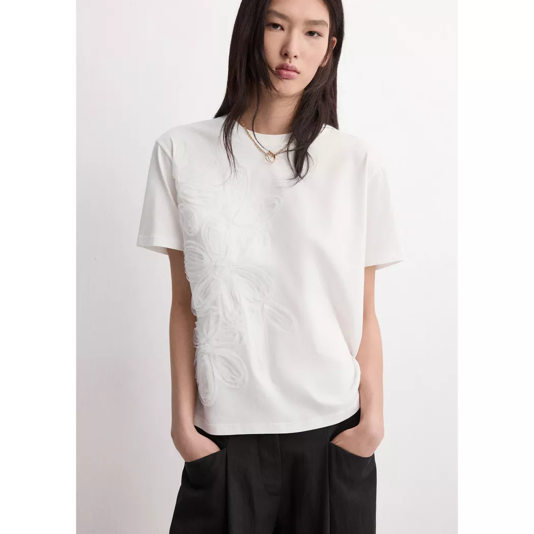 Mango - T-Shirt, für Damen, Beige, Größe XL 2