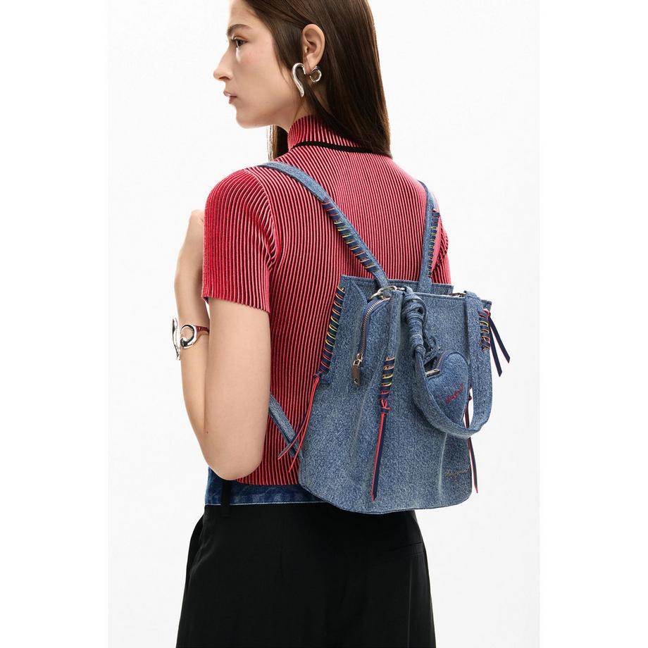 Desigual Denim Rucksack mit herzförmigem Münzbeutel  