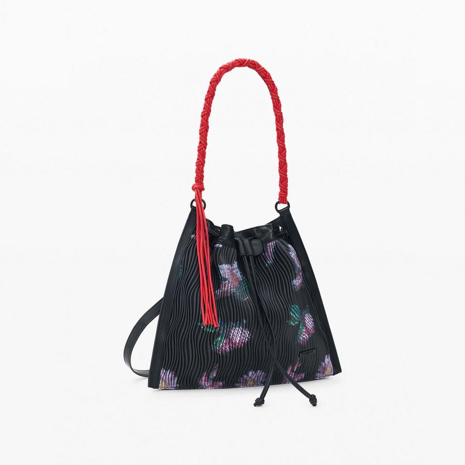 Desigual Sac à dos plissé à motif floral avec cordon de serrage  