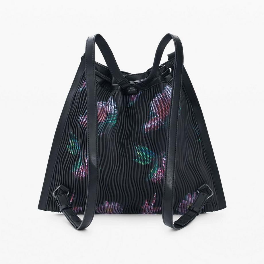 Desigual Sac à dos plissé à motif floral avec cordon de serrage  