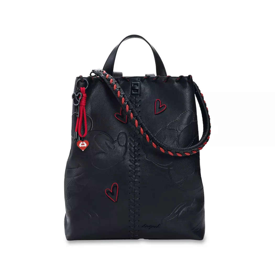 Desigual Sac à dos moyen brodé avec charms BLACK U female 4