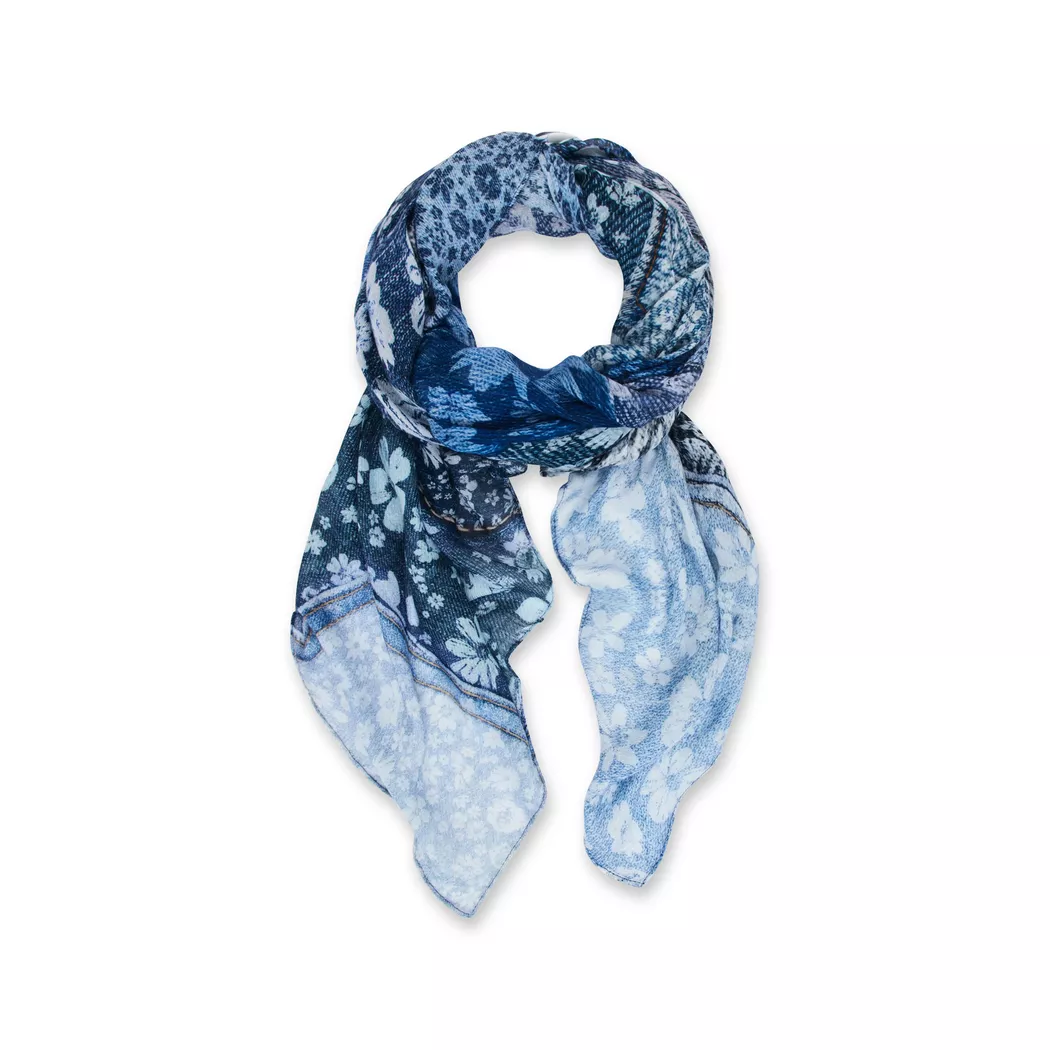 Desigual Foulard rectangulaire en denim patch BLUE U female
