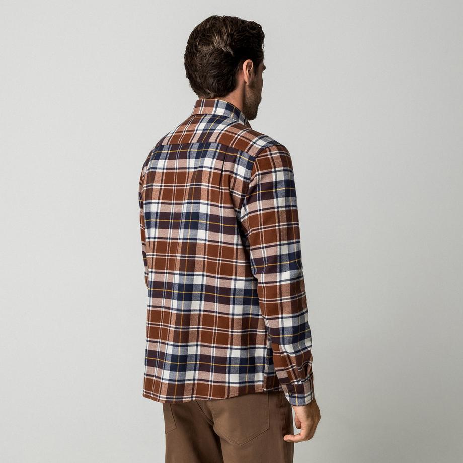 Manor Man Chemise à manches longues à carreaux  