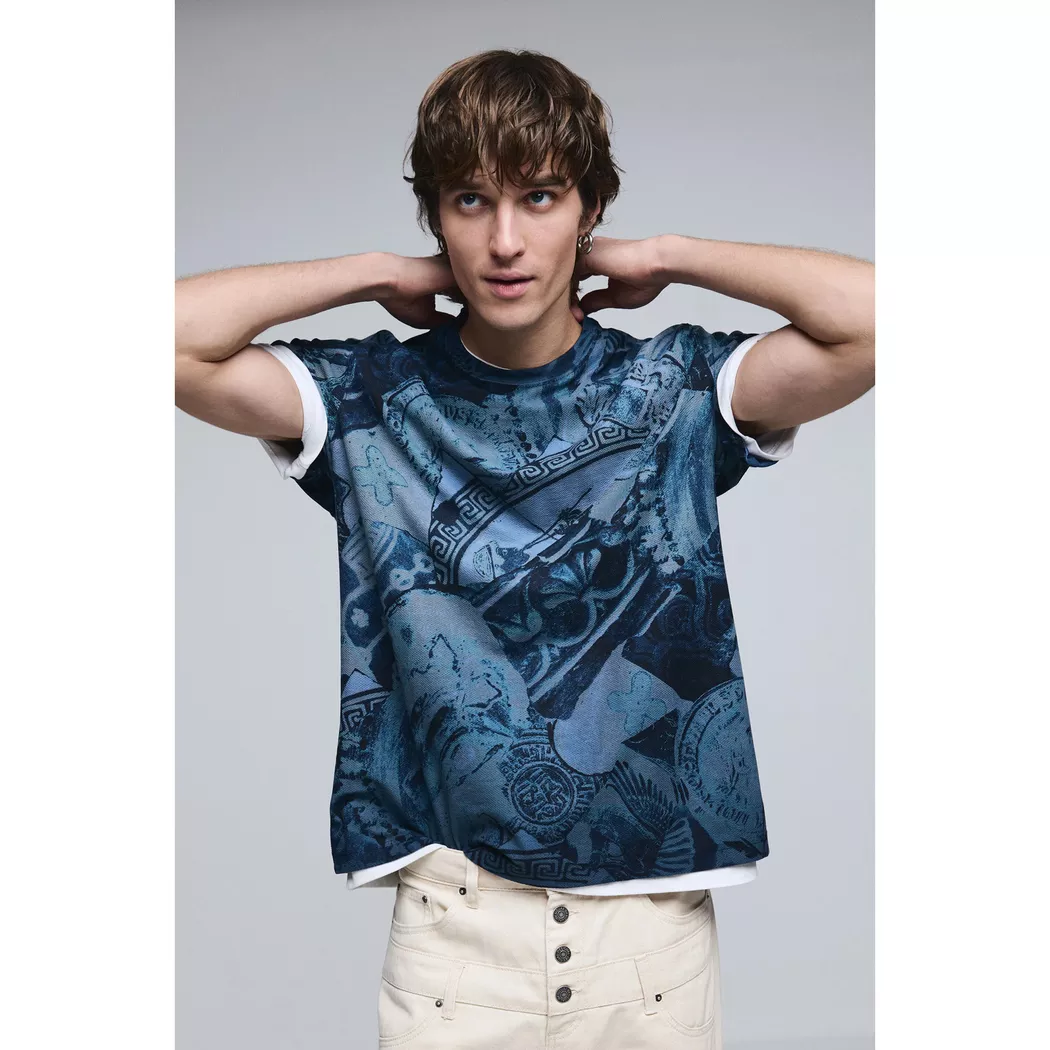 Desigual T-shirt à manches courtes mosaïque BLUE XL male 3