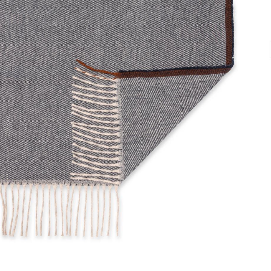 Manor Man Sciarpa Herringbone con frange  