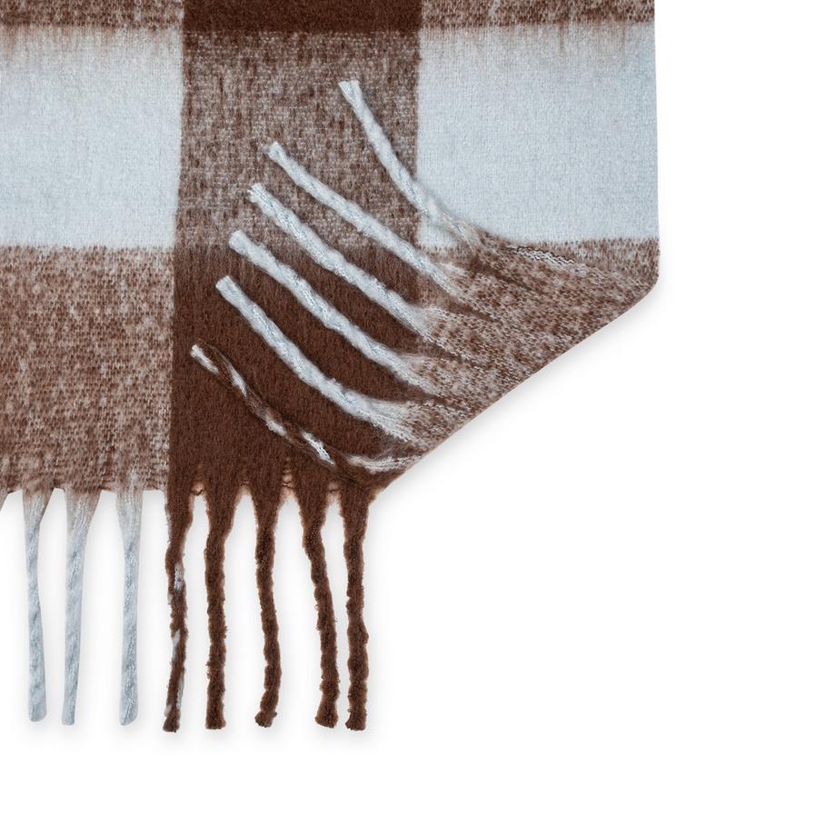 Manor Man Sciarpa a quadri con frange  
