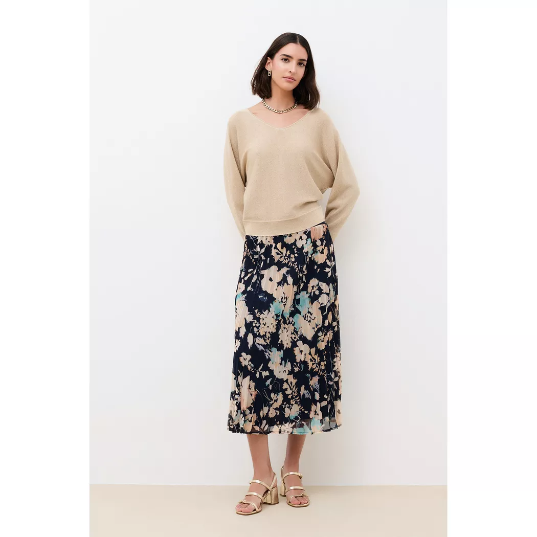 Caroll - Langer Faltenrock, für Damen, Multicolor, Größe S